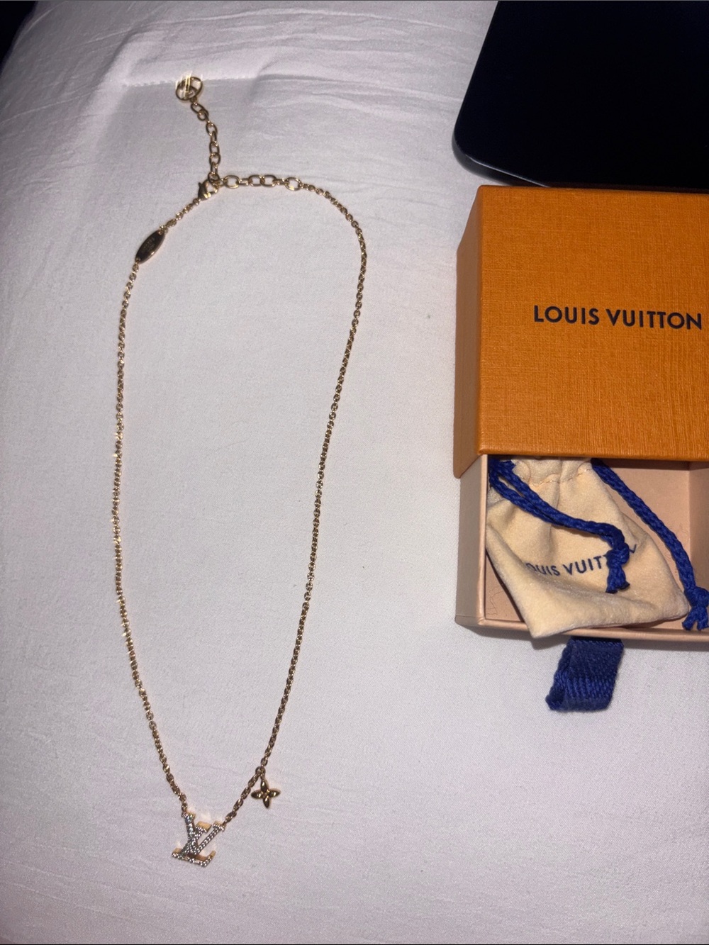 Louis Vuitton Gold LV Pendant Necklace - Elegant Women's Jewelry